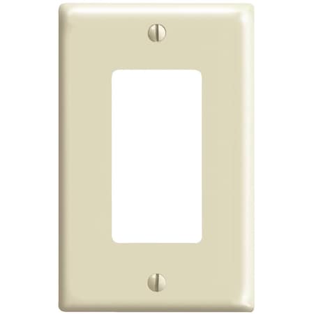 Leviton Mid-Way 1-Gang Smooth Plastic Rocker Decorator Wall Plate, Ivory 020-80601-00I